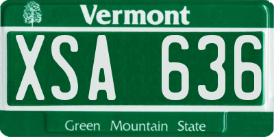 VT license plate XSA636