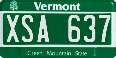 VT license plate XSA637