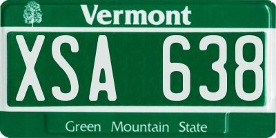 VT license plate XSA638