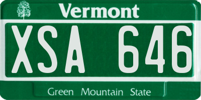 VT license plate XSA646