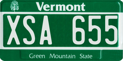VT license plate XSA655