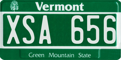 VT license plate XSA656