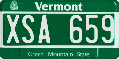 VT license plate XSA659