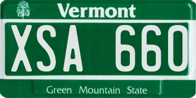 VT license plate XSA660