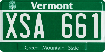 VT license plate XSA661