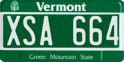 VT license plate XSA664