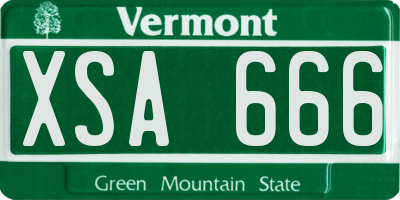 VT license plate XSA666