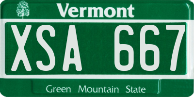VT license plate XSA667