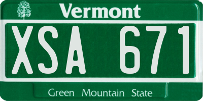 VT license plate XSA671