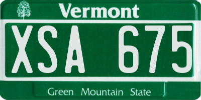 VT license plate XSA675