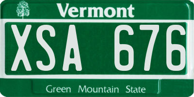 VT license plate XSA676