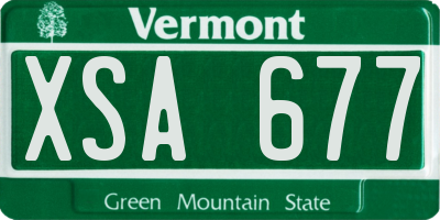 VT license plate XSA677