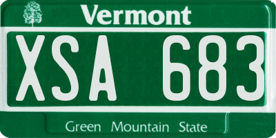 VT license plate XSA683
