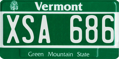 VT license plate XSA686