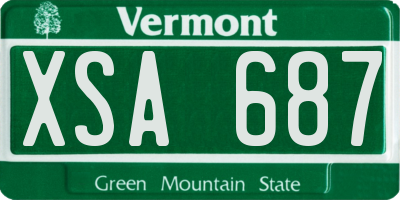 VT license plate XSA687