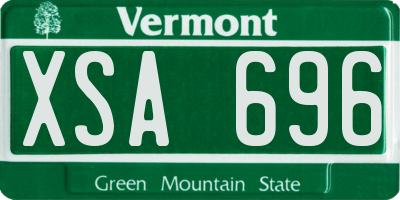 VT license plate XSA696