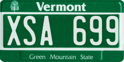 VT license plate XSA699