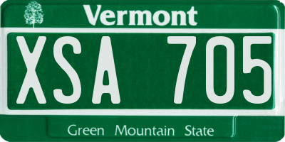 VT license plate XSA705