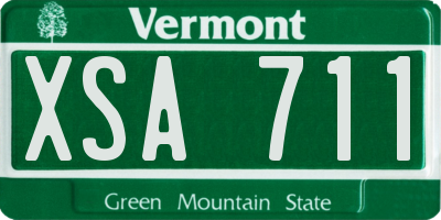 VT license plate XSA711