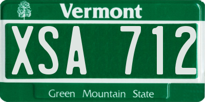 VT license plate XSA712