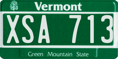VT license plate XSA713