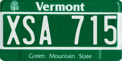 VT license plate XSA715