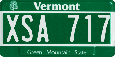 VT license plate XSA717
