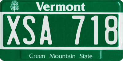 VT license plate XSA718