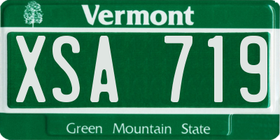 VT license plate XSA719
