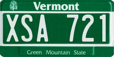 VT license plate XSA721