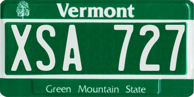 VT license plate XSA727
