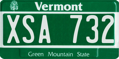 VT license plate XSA732