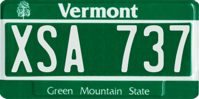 VT license plate XSA737