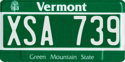 VT license plate XSA739