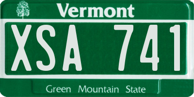 VT license plate XSA741