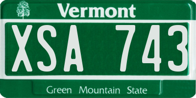 VT license plate XSA743