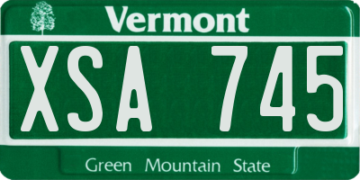 VT license plate XSA745