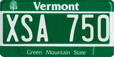 VT license plate XSA750