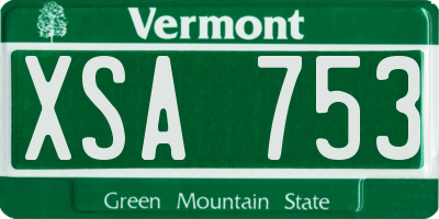 VT license plate XSA753