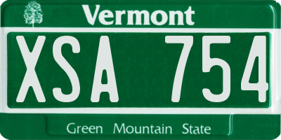 VT license plate XSA754