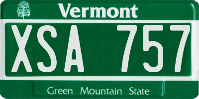 VT license plate XSA757