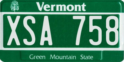 VT license plate XSA758