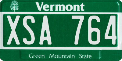 VT license plate XSA764
