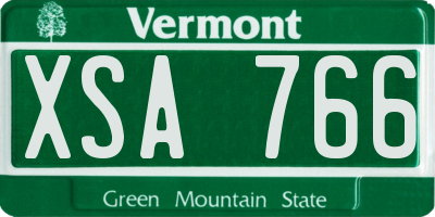 VT license plate XSA766