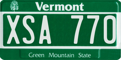 VT license plate XSA770