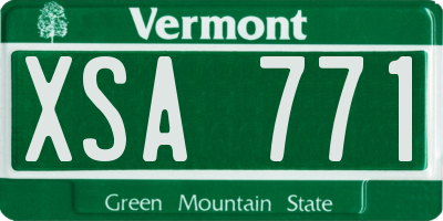 VT license plate XSA771