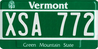 VT license plate XSA772