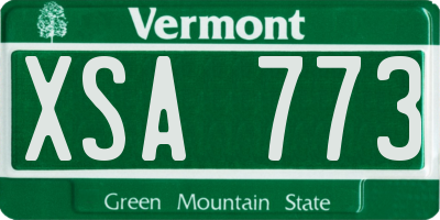 VT license plate XSA773