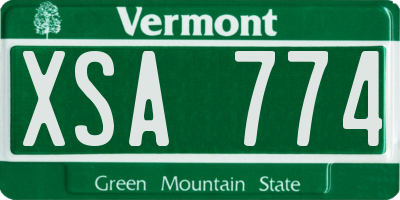 VT license plate XSA774