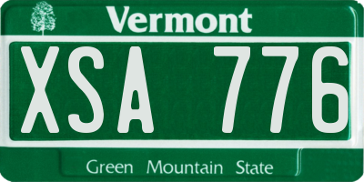 VT license plate XSA776